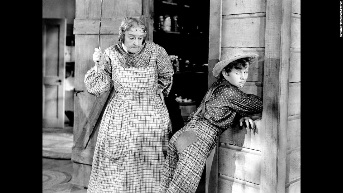 Spanking was a common theme in pop culture. In Mark Twain&#39;s classic &quot;The Adventures of Tom Sawyer,&quot; Aunt Polly, played in the 1938 movie by May Robson, frequently punishes Tom, played by Tommy Kelly, for playing hooky and other mischief. 