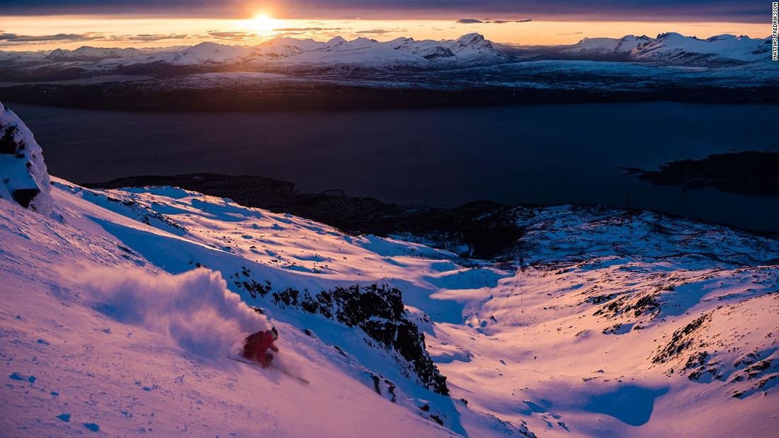 &lt;strong&gt;Pink powder:&lt;/strong&gt; &quot;This is local skier and mountaineer Micke af Ekenstam dropping in from Tredjetoppen in the backcountry above Narvik, Norway at about 9.30 p.m. We ski toured for half an hour above the top lift and then I got this shot with just a wide angle lens, with no filters or anything. The natural light is so unique up there. To me it&#39;s about being in the right place at the right time.&quot; -- &lt;em&gt;Mattias Fredriksson.&lt;/em&gt;&lt;br /&gt;