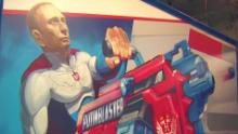 Exhibit portrays Putin as superhero