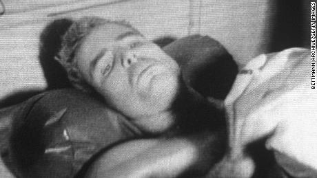 This picture taken in 1967 shows McCain lying on a bed in a Hanoi hospital.