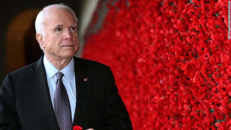 RESTRICTED MAY 29, 2017: CANBERRA, ACT - (EUROPE AND AUSTRALASIA OUT) U.S. Senator John McCain looks at the Roll of Honour after the Last Post Ceremony at the Australian War Memorial in Canberra, Australian Capital Territory. (Photo by Kym Smith/Newspix/Getty Images)