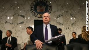 'A warrior in every sense of the word': Politicians react to news McCain discontinuing treatment 