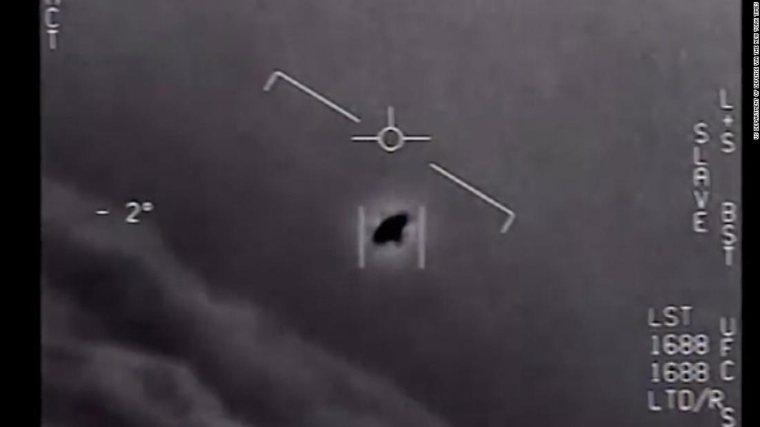 Moment UFO spotted by US Navy jet