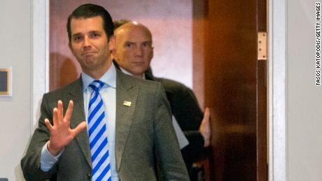 WASHINGTON, DC - DECEMBER 13:  Donald Trump Jr. leaves the Senate Intelligence Committee on December 13, 2017 in Washington, DC. Donald Trump Jr. is scheduled to be interviewed by the committee for its ongoing investigation of allegations of Russia&#39;s interference in the 2016 U.S. presidential election.