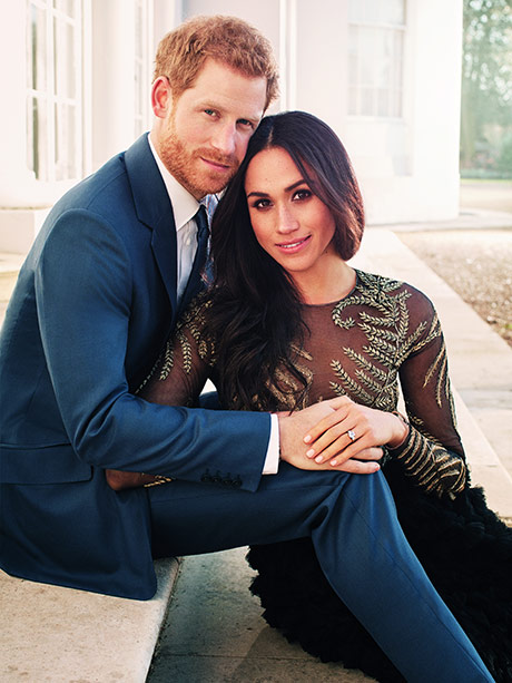 Markle wore a Ralph &amp; Russo gown for her engagement photographs, which were taken by Lubomirski.
