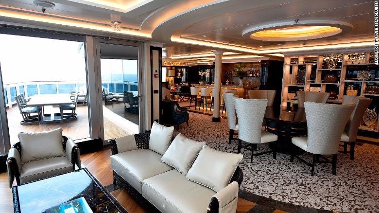 As bragging rights go, one of the world&#39;s largest suites at sea comes in at a cool $10,000 or so a night aboard the Regent Seven Seas Explorer. 