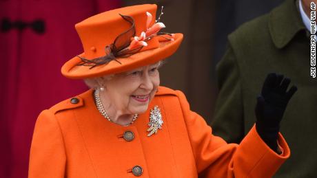 Queen Elizabeth II leaves the Christmas Day morning church service.