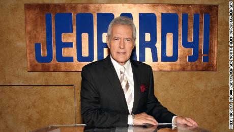 CULVER CITY, CA - SEPTEMBER 20: Host Alex Trebek poses on the set at Sony Pictures for the 28th Season Premiere of the television show &quot;Jeopardy&quot; on September 20, 2011 in Culver City, California.  (Photo by Frederick M. Brown/Getty Images)