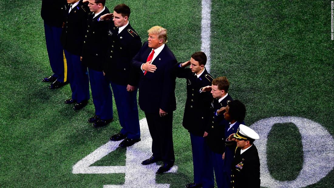 Watch Trump during National Anthem CNN Video