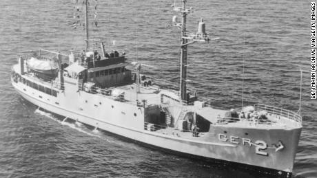 Die USS Pueblo, gesehen vor ihrer Kaperung durch Nordkorea im Januar 1968.