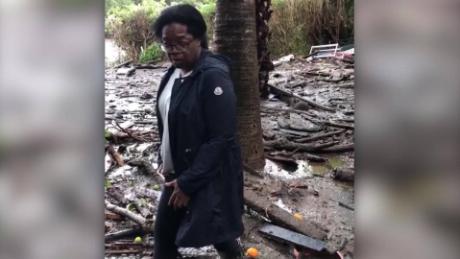 Oprah takes video of mud-covered yard