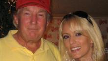 A photo of Donald Trump and Stormy Daniels. 