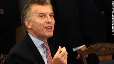 Argentina's President Mauricio Macri speaks during the lunch of the 51st Summit of Heads of State of Mercosur and Associated States at Itamaraty Palace, in Brasilia on December 21, 2017.
The presidents of Mercosur celebrate in Brasilia their six-monthly summit, committed to confronting the protectionist outbursts with commercial openness. / AFP PHOTO / EVARISTO SAEVARISTO SA/AFP/Getty Images