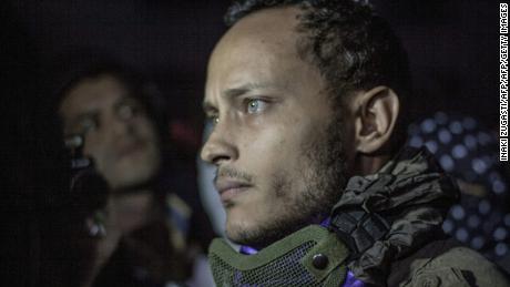 Former Venezuelan police officer Oscar Perez at an anti-government protest in Caracas on July 13, 2017.