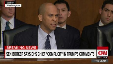 Booker: DHS Chief &#39;complicit&#39; in Trump&#39;s comments