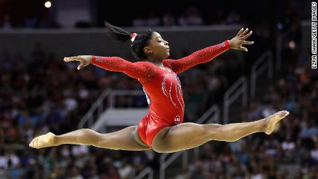 Simone Biles competes in the floor exercise during Day 2 of the 2016 U.S. Women&#39;s Gymnastics Olympic Trials at SAP Center on July 10, 2016 in San Jose, California.  