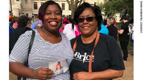 Talamieka Brice and her mother marched together at the Women's March in Jackson, Mississippi in 2017.