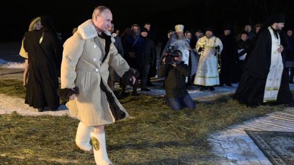 Vladimir Putin Takes Shirtless Dip In Freezing Water To Mark Epiphany Cnn