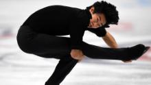 US Nathan Chen performs his routine in the men's short program at the Rostelecom Cup 2017 ISU Grand Prix of Figure Skating in Moscow on October 20, 2017. / AFP PHOTO / Yuri KADOBNOV        (Photo credit should read YURI KADOBNOV/AFP/Getty Images)