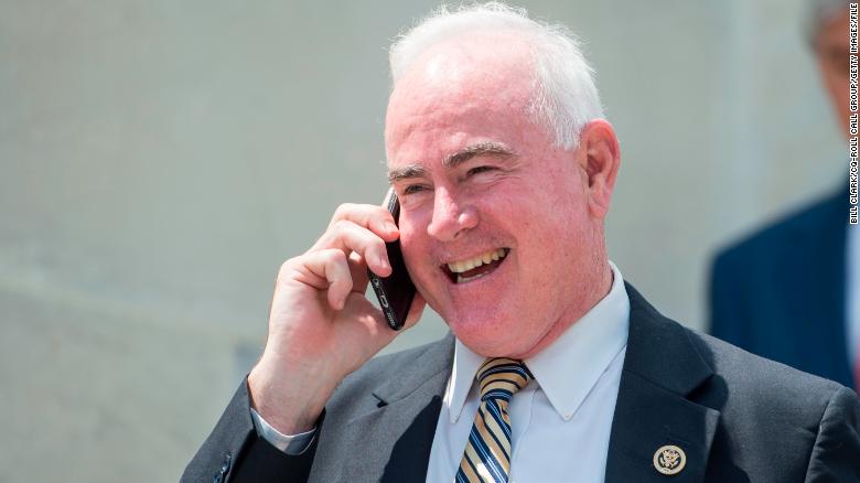 UNITED STATES - MAY 25: Rep. Pat Meehan, R-Pa., talks on his phone as he walks down the House steps following votes in the Capitol on Wednesday, May 25, 2016. (Photo By Bill Clark/CQ Roll Call)