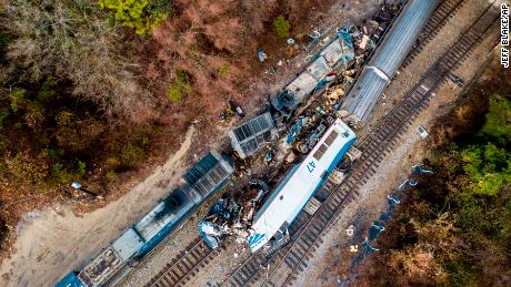 An aerial view of the site of the crash site near Cayce, South Carolina.