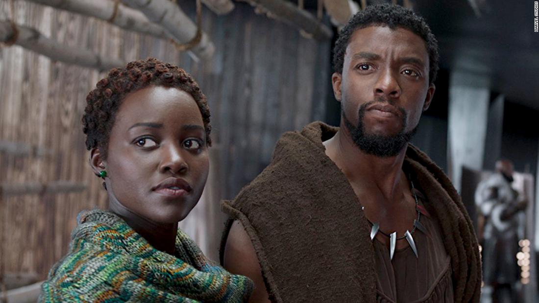 The king of Wakanda Chadwick Boseman and Lupita Nyong'o. 