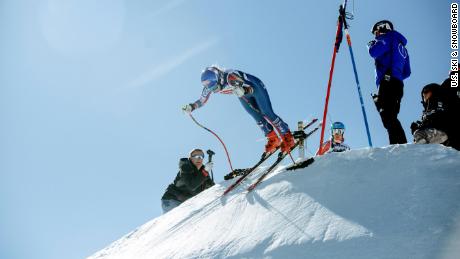 Mikeala Shiffrin trains at the US Ski Team&#39;s  speed center at Copper Mountain, Colorado.