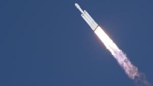 The SpaceX Falcon Heavy launches from Pad 39A at the Kennedy Space Center in Florida, on February 6, 2018, on its demonstration mission.
The world's most powerful rocket, SpaceX's Falcon Heavy, blasted off Tuesday on its highly anticipated maiden test flight, carrying CEO Elon Musk's cherry red Tesla roadster to an orbit near Mars. Screams and cheers erupted at Cape Canaveral, Florida as the massive rocket fired its 27 engines and rumbled into the blue sky over the same NASA launchpad that served as a base for the US missions to Moon four decades ago.
 / AFP PHOTO / JIM WATSON        (Photo credit should read JIM WATSON/AFP/Getty Images)