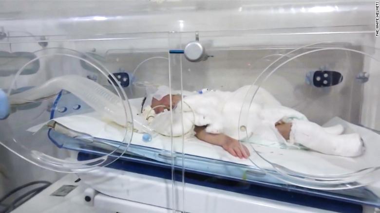 Babies rushed out of Syrian hospital