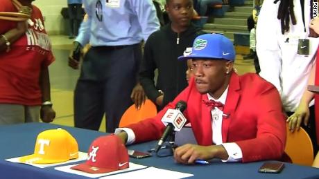 PENSACOLA, Fla. - Pensacola&#39;s Jacob Copeland will likely never forget his National Signing Day experience.    The Escambia High wide receiver decided to commit to Florida, and his mom wasn&#39;t a fan of the decision.    Copeland donned the Florida Gators&#39; hat on ESPN, and his mom, wearing an Alabama sweater and a Tennessee hat, walked off the set.