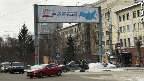 An election billboard in Novosibirsk reads, &quot;Our Election!&quot;