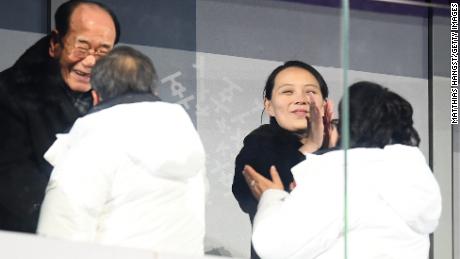Kim Yo-Jong applauds during the Opening Ceremony of the PyeongChang 2018 Winter Olympic Games.