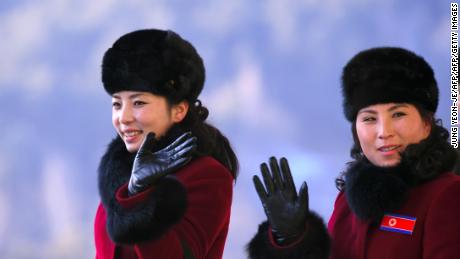 More than 200 young North Korean women have arrived in South Korea to root for athletes from both sides of the peninsula at the Winter Olympics. 