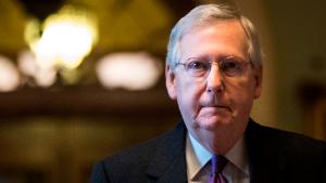 WASHINGTON, DC - JANUARY 22 : Senate Majority Leader Mitch McConnell (R-KY) arrives and walks to his office on Capitol Hill, January 22, 2018 in Washington, DC. Lawmakers are continuing to seek a deal to end the government shutdown, now in day three. (Photo by Drew Angerer/Getty Images)