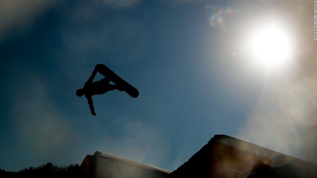 Silver medal winner Max Parrot of Canada competes in the men&#39;s snowboarding slopestyle finals.