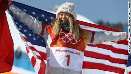 Chloe Kim won gold in the women&#39;s halfpipe at the PyeongChang Winter Olympics. 