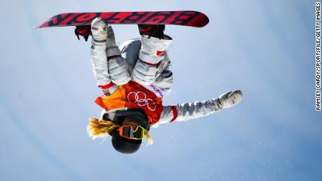 Kim takes flight during one of her three runs Tuesday. (Ramsey Cardy/Sportsfile/Getty Images)