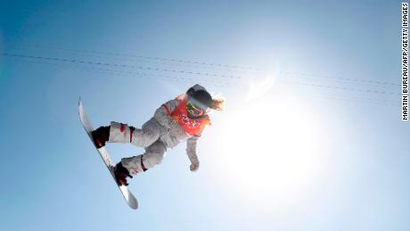 Kim became the first female to land consecutive 1080s on an Olympic halfpipe. (Martin Bureau/AFP/Getty Images)
