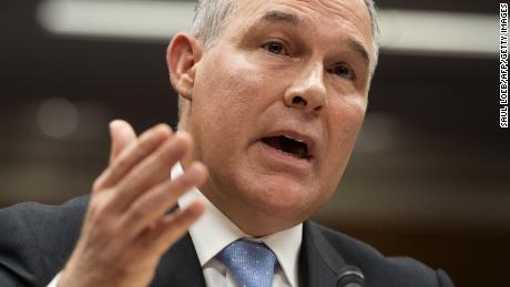 Environmental Protection Agency (EPA) Administrator Scott Pruitt testifies about the fiscal year 2018 budget during a Senate Appropriations Subcommittee on Interior, Environment, and Related Agencies hearing on Capitol Hill in Washington, DC, June 27, 2017. / AFP PHOTO / SAUL LOEB        (Photo credit should read SAUL LOEB/AFP/Getty Images)