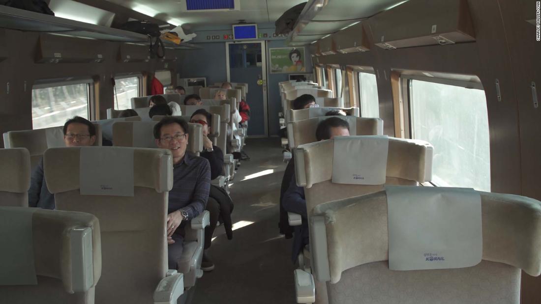 Aboard South Korea&#39;s high-speed KTX train.