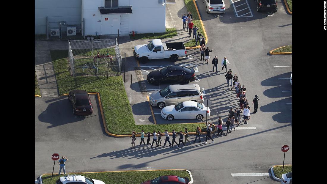 Students and faculty are evacuated from the school.