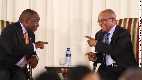 Cyril Ramaphosa, left, and Jacob Zuma during Zuma's swearing-in ceremony in May 2014 in Pretoria.