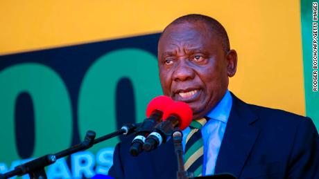 Cyril Ramaphosa speaks at Cape Town on February 11 from the same spot where Nelson Mandela addressed South Africans after being released from jail.