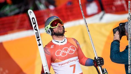 PYEONGCHANG-GUN, SOUTH KOREA - FEBRUARY 15:Aksel Lund Svindal of Norway wins the gold medal during the Alpine Skiing Men&#39;s Downhill  at Jeongseon Alpine Centre on February 15, 2018 in Pyeongchang-gun, South Korea. (Photo by Michel Cottin/Agence Zoom/Getty Images)