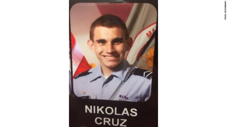 Nikolas Cruz&#39;s JROTC yearbook photo.