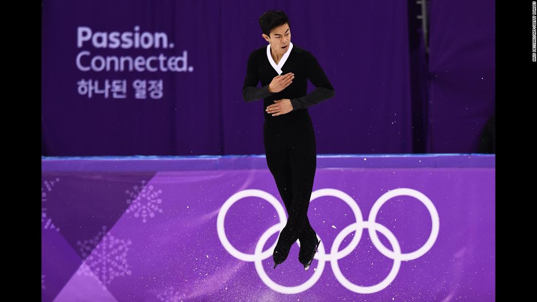 American figure skater Nathan Chen, coming off a disappointing short program on Friday, landed a record six quads -- five of them cleanly -- during his free skate on Saturday. He had the best free skate of the day but still finished out of the medals.
