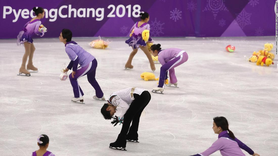 Japan was enthralled by Yuzuru Hanyu, who became the first male figure skater since 1952 to win back-to-back skating golds. At the end of his routine, fans showered the rink with Winnie the Pooh toys, Hanyu&#39;s lucky charm.