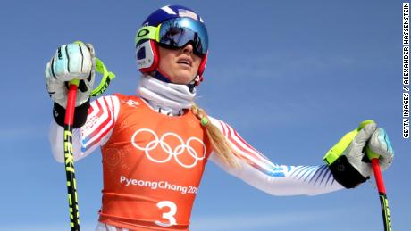 Lindsey Vonn of the United States skis down during the Alpine Skiing Women&#39;s Downhill training at the PyeongChang 2018 Winter Olympic Games at Jeongseon Alpine Centre.