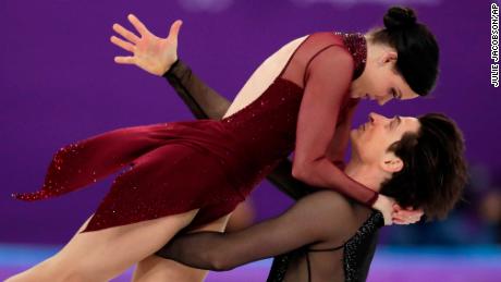 Tessa Virtue and Scott Moir of Canada perform during the ice dance, free dance figure skating final in the Gangneung Ice Arena at the 2018 Winter Olympics in Gangneung, South Korea, Tuesday, Feb. 20, 2018. (AP Photo/Julie Jacobson)