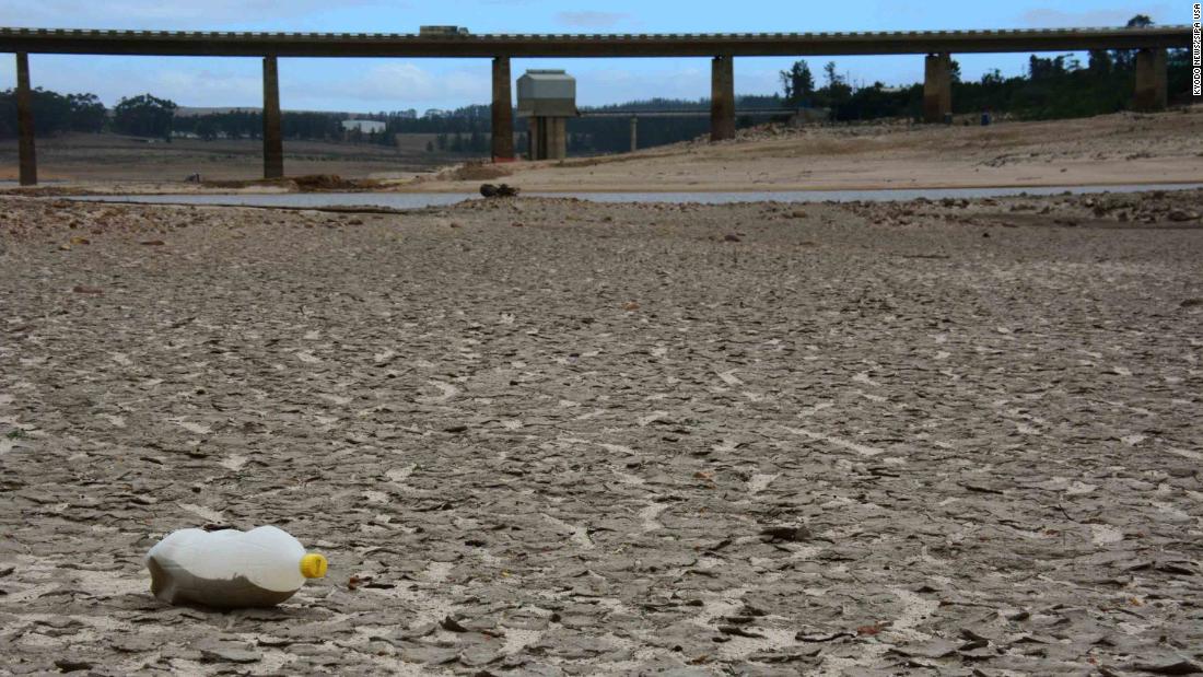 Low water levels are seen at a major dam in a suburb of Cape Town on February 16. For the past three years, Cape Town has been enduring &lt;a href=&quot;http://www.cnn.com/2017/05/31/africa/cape-town-drought/index.html&quot; target=&quot;_blank&quot;&gt;its worst drought in a century.&lt;/a&gt; The city of 4 million people has had to implement &lt;a href=&quot;https://www.cnn.com/2018/02/01/africa/cape-town-water-crisis-intl/index.html&quot; target=&quot;_blank&quot;&gt;emergency water restrictions&lt;/a&gt; to preserve what it has left.